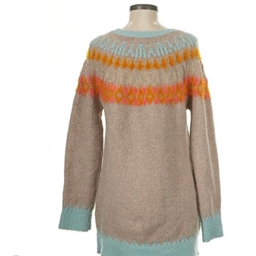 Anthropologie Sleeping on Snow Fair Isle Tunic Sweater – Size Medium - Picture 5 of 11
